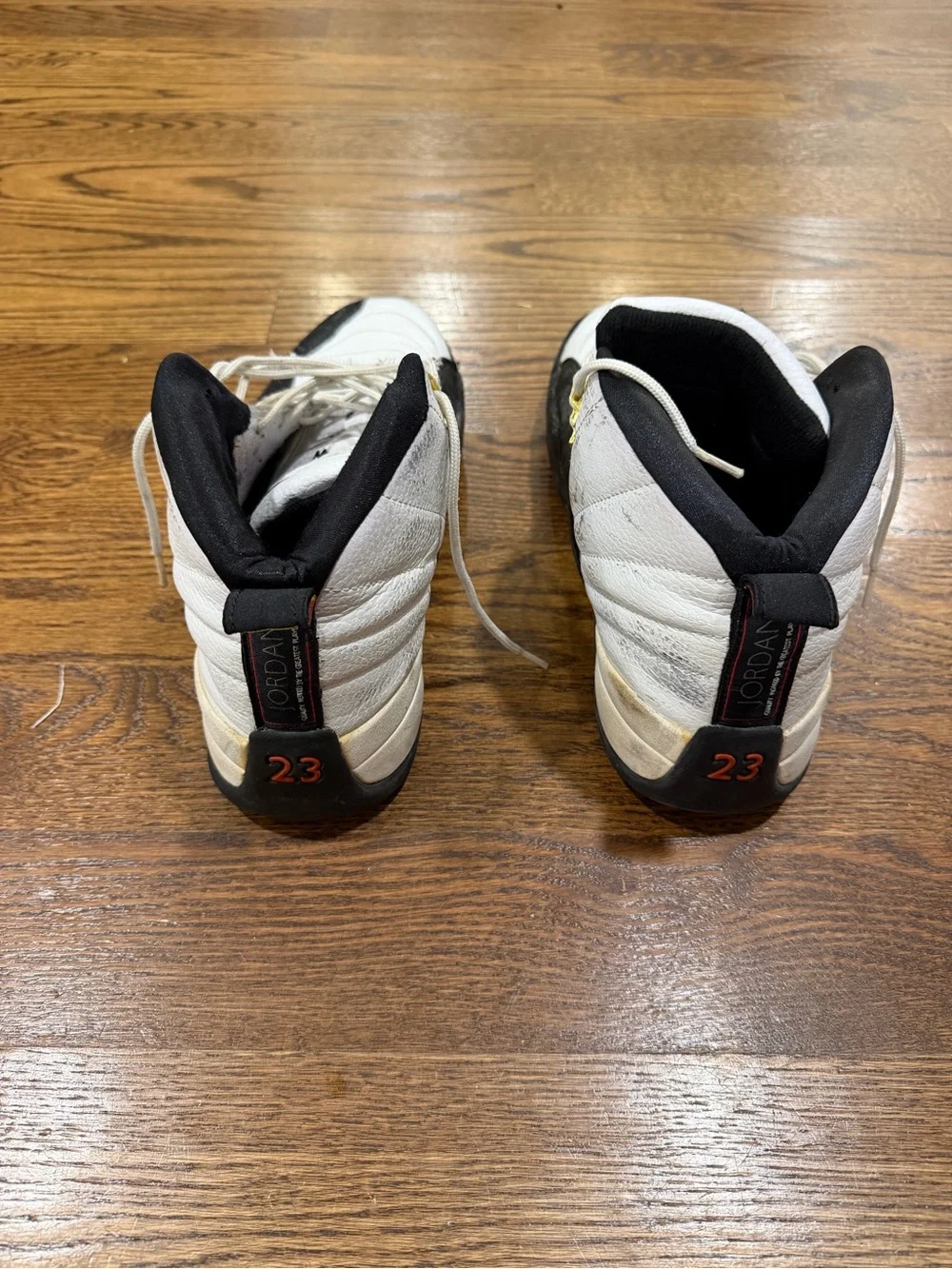 Jordan Men's High-Top Sneakers in White, Black & Gold accents